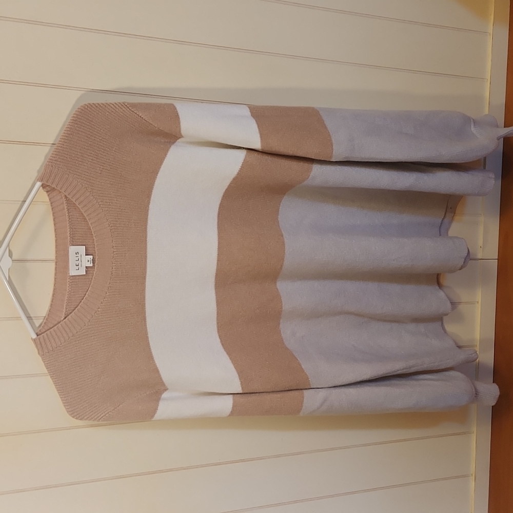 Sweater Cream/Gray/Tan striped - Medium
